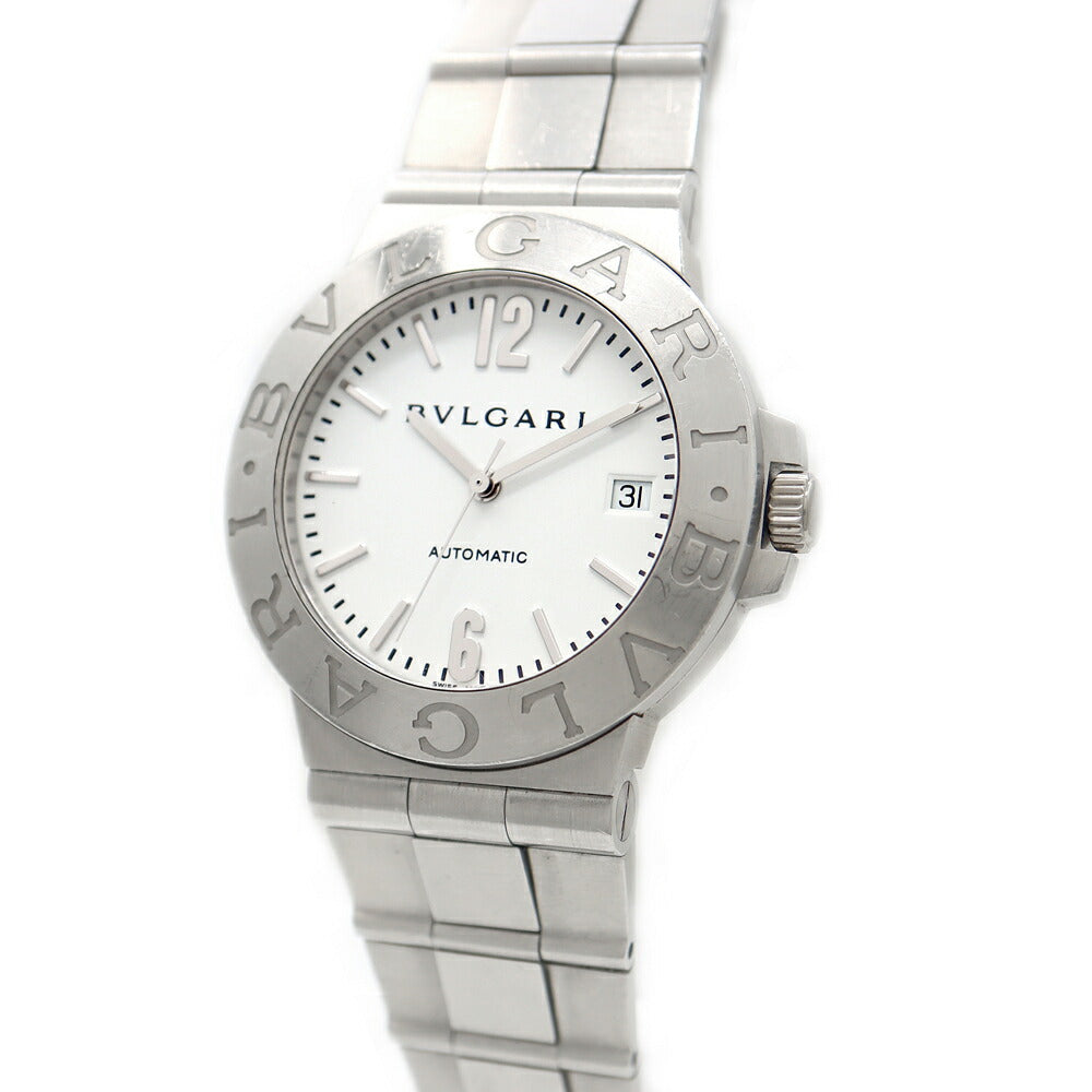 BVLGARI ブルガリ ディアゴノ スポーツ LCV38S デイト 白 ホワイト SS ステンレス メンズ 自動巻き【6ヶ月保証】【腕時計】【中古】