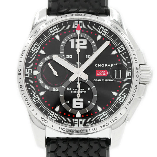 Internally inspected Chopard Mille Miglia GT XL Chronograph 16/8459 100m Water Resistant Date Small Second Black SS Stainless Steel Genuine Belt Genuine Buckle Men's Automatic Winding [6 Month Warranty] [Watch] [Used]