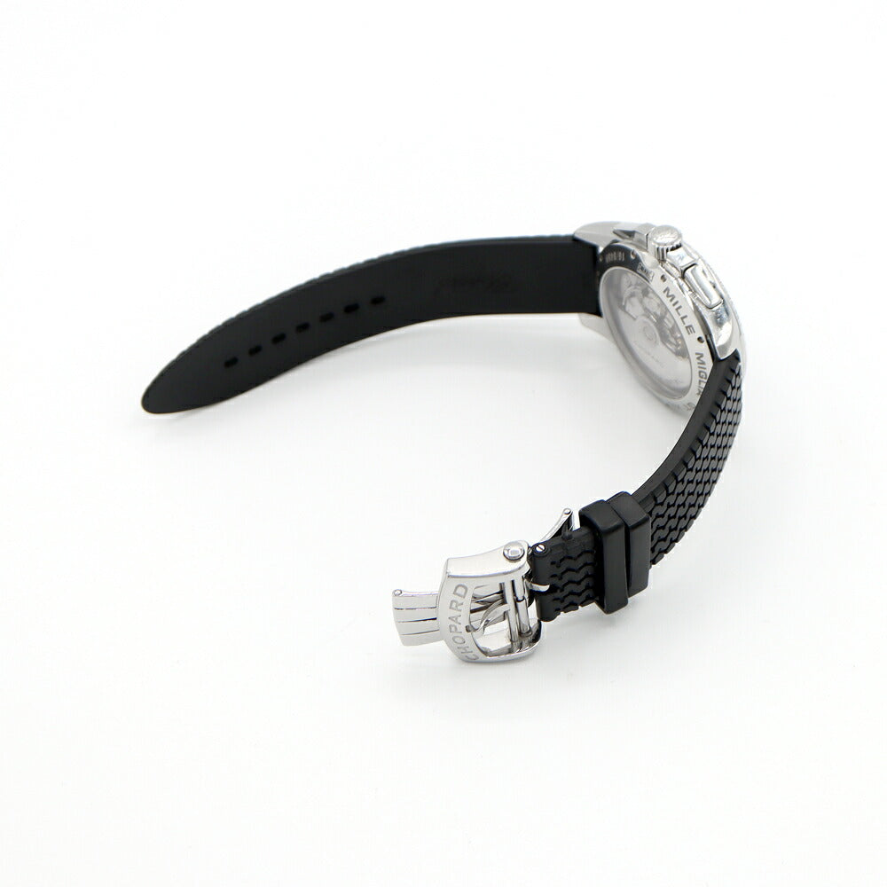 内部点検済 Chopard ショパール ミッレミリア GT XL クロノグラフ 16/8459 100m防水 デイト スモールセコンド 黒 ブラック SS ステンレス 純正ベルト 純正尾錠 メンズ 自動巻き【6ヶ月保証】【腕時計】【中古】