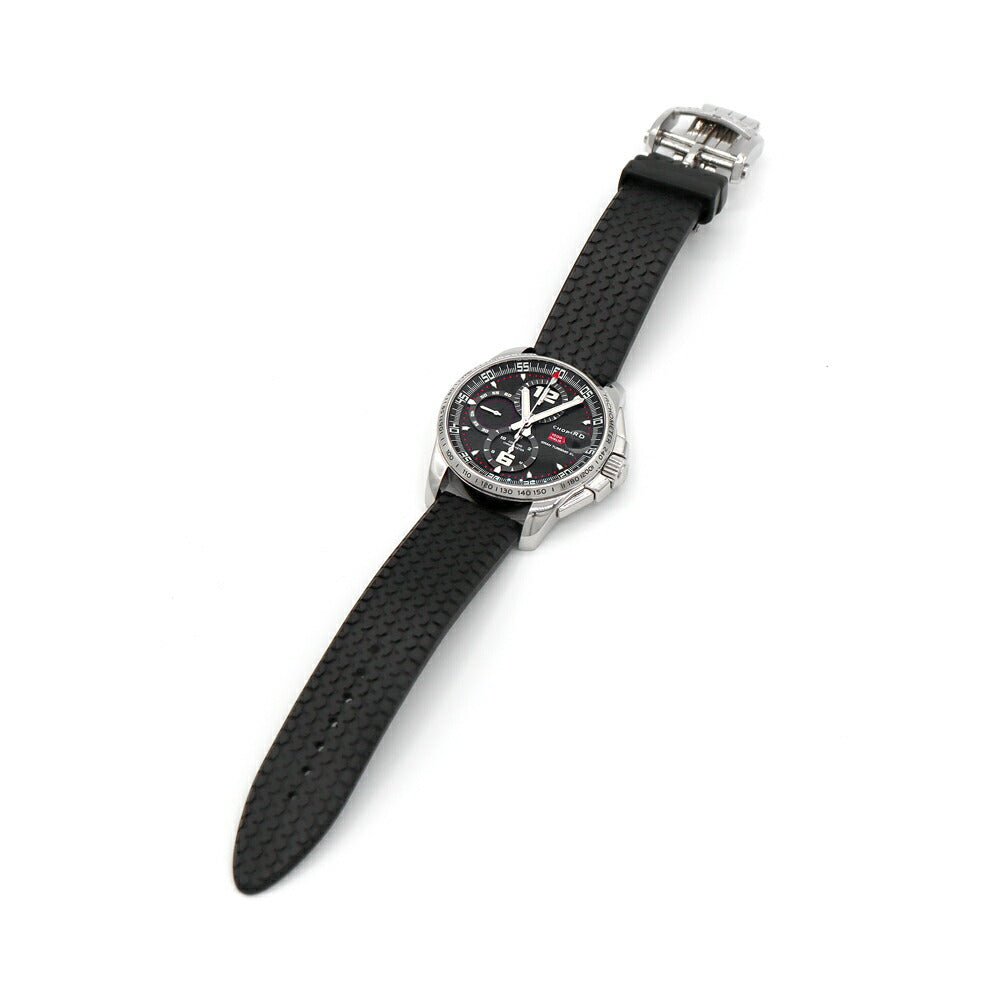 内部点検済 Chopard ショパール ミッレミリア GT XL クロノグラフ 16/8459 100m防水 デイト スモールセコンド 黒 ブラック SS ステンレス 純正ベルト 純正尾錠 メンズ 自動巻き【6ヶ月保証】【腕時計】【中古】
