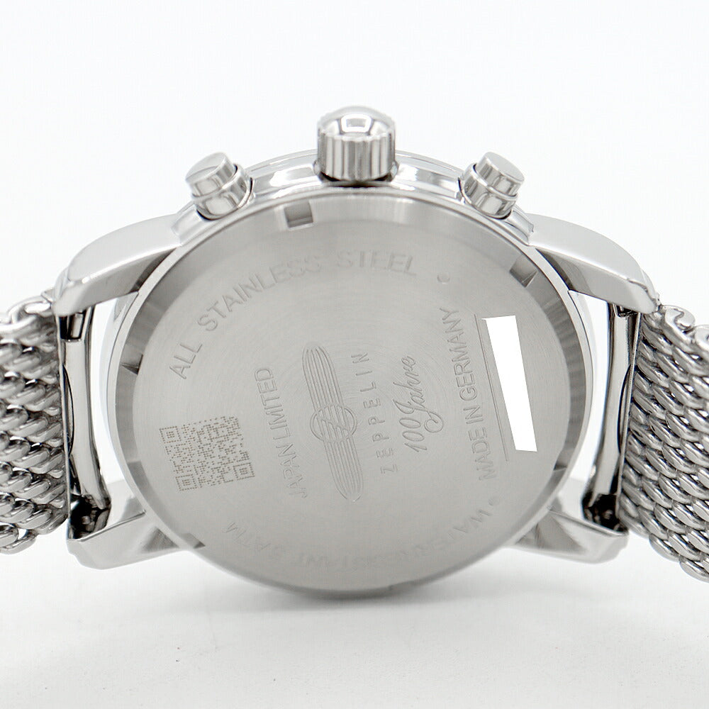 電池交換済 ZEPPELIN ツェッペリン 8680M-6 100周年記念モデル 日本限定 クロノグラフ デイト 50m防水 グレー SS ステンレス メンズ クォーツ【6ヶ月保証】【腕時計】【中古】