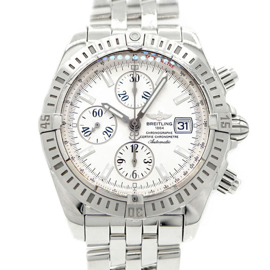 Internally inspected BREITLING Chronomat Evolution A13356 Chronograph Date 300m Water Resistant Silver SS Stainless Steel Men's Automatic Winding [6 Month Warranty] [Watch] [Used]