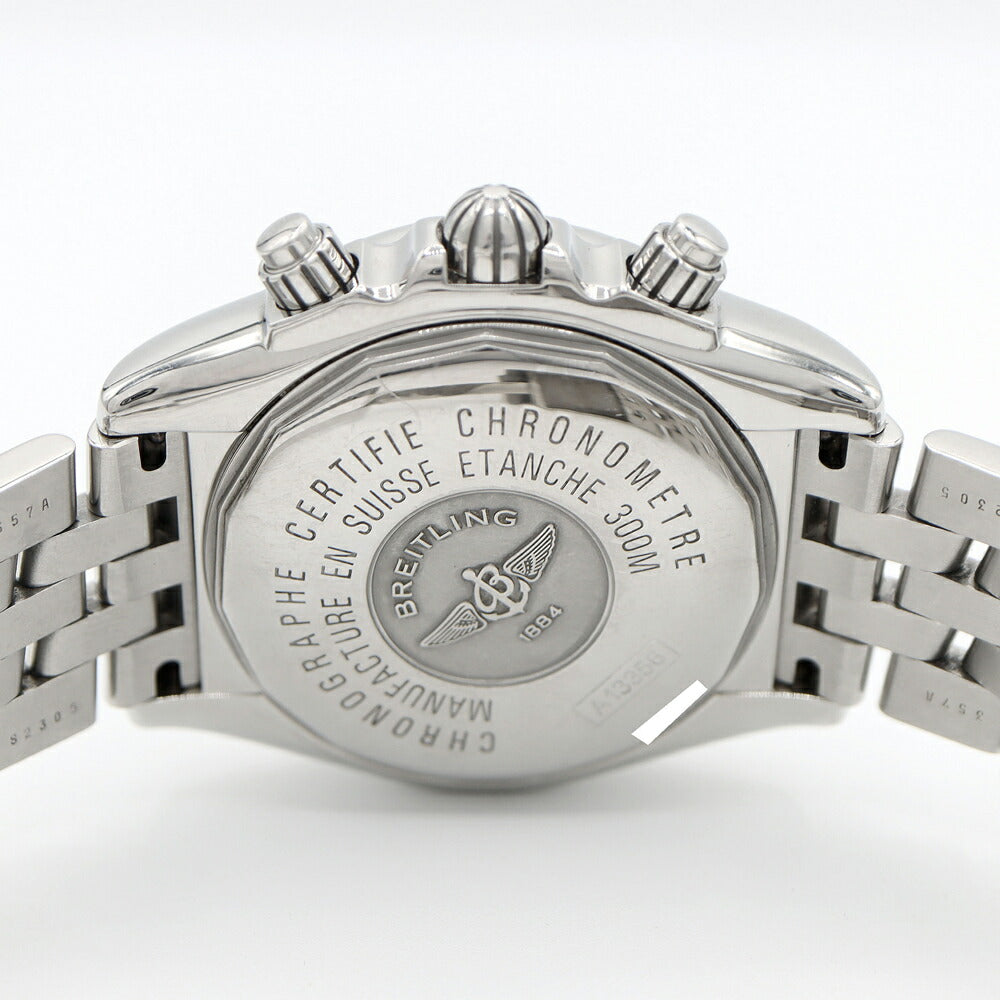 内部点検済 BREITLING クロノマット エボリューション A13356 クロノグラフ デイト 300m防水 シルバー SS ステンレス メンズ 自動巻き【6ヶ月保証】【腕時計】【中古】