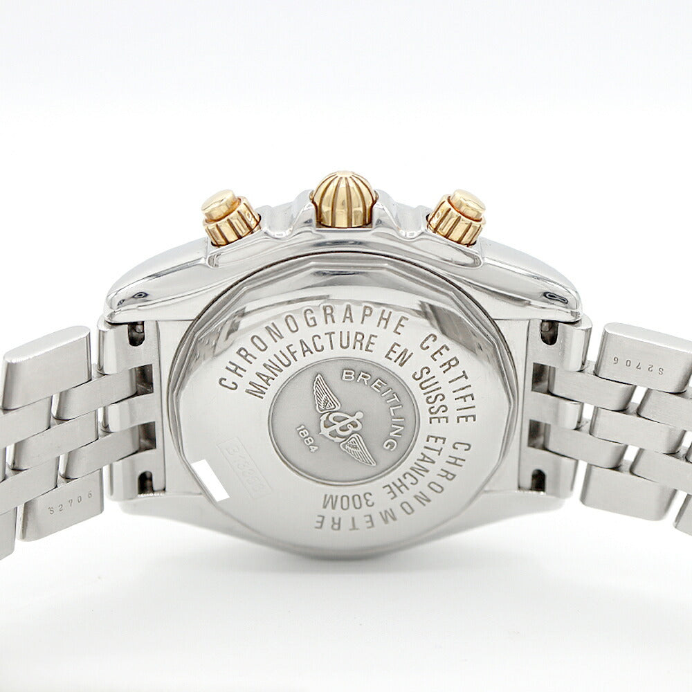 内部点検済 BREITLING ブライトリング クロノマット エボリューション ビコロ B13356 クロノグラフ デイト 300m防水 青 ブルー YG イエローゴールド SS ステンレス コンビ メンズ 自動巻き【6ヶ月保証】【腕時計】【中古】