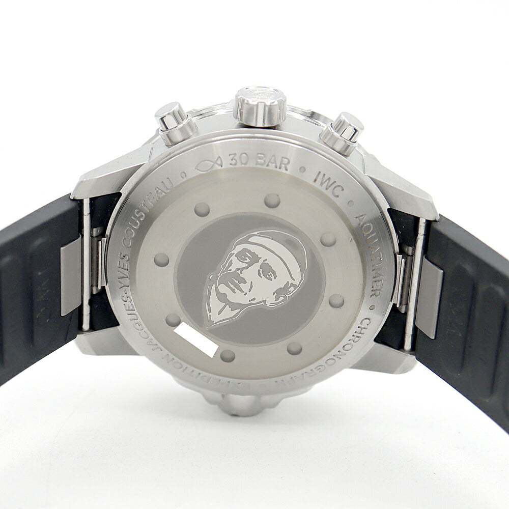 内部点検済 IWC インターナショナルウォッチカンパニー アクアタイマー クロノグラフ エクスペディション ジャック=イヴ・クストー IW376805 デイデイト 300m防水 青 ブルー SS ステンレス 純正ベルト 純正尾錠 メンズ 自動巻き【6ヶ月保証】【腕時計】【中古】