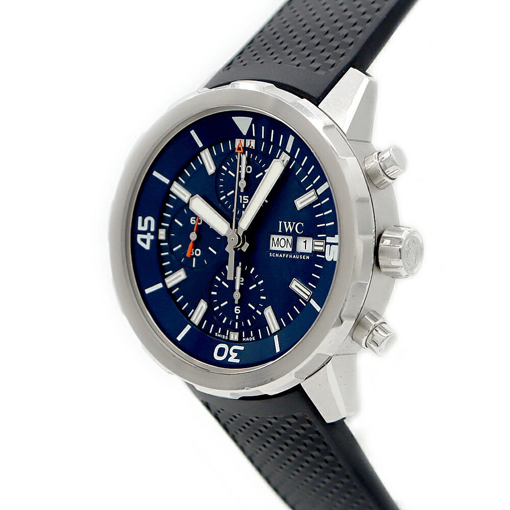 内部点検済 IWC インターナショナルウォッチカンパニー アクアタイマー クロノグラフ エクスペディション ジャック=イヴ・クストー IW376805 デイデイト 300m防水 青 ブルー SS ステンレス 純正ベルト 純正尾錠 メンズ 自動巻き【6ヶ月保証】【腕時計】【中古】