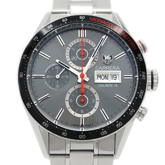 Internally inspected TAG Heuer Caliber 16 Carrera Monaco Grand Prix World Limited 4000 pieces CV2A1M BA0796 Chronograph Day Date Small Second 100m Water Resistant Gray SS Stainless Steel Men's Automatic Winding [6 Month Warranty] [Watch] [Used]
