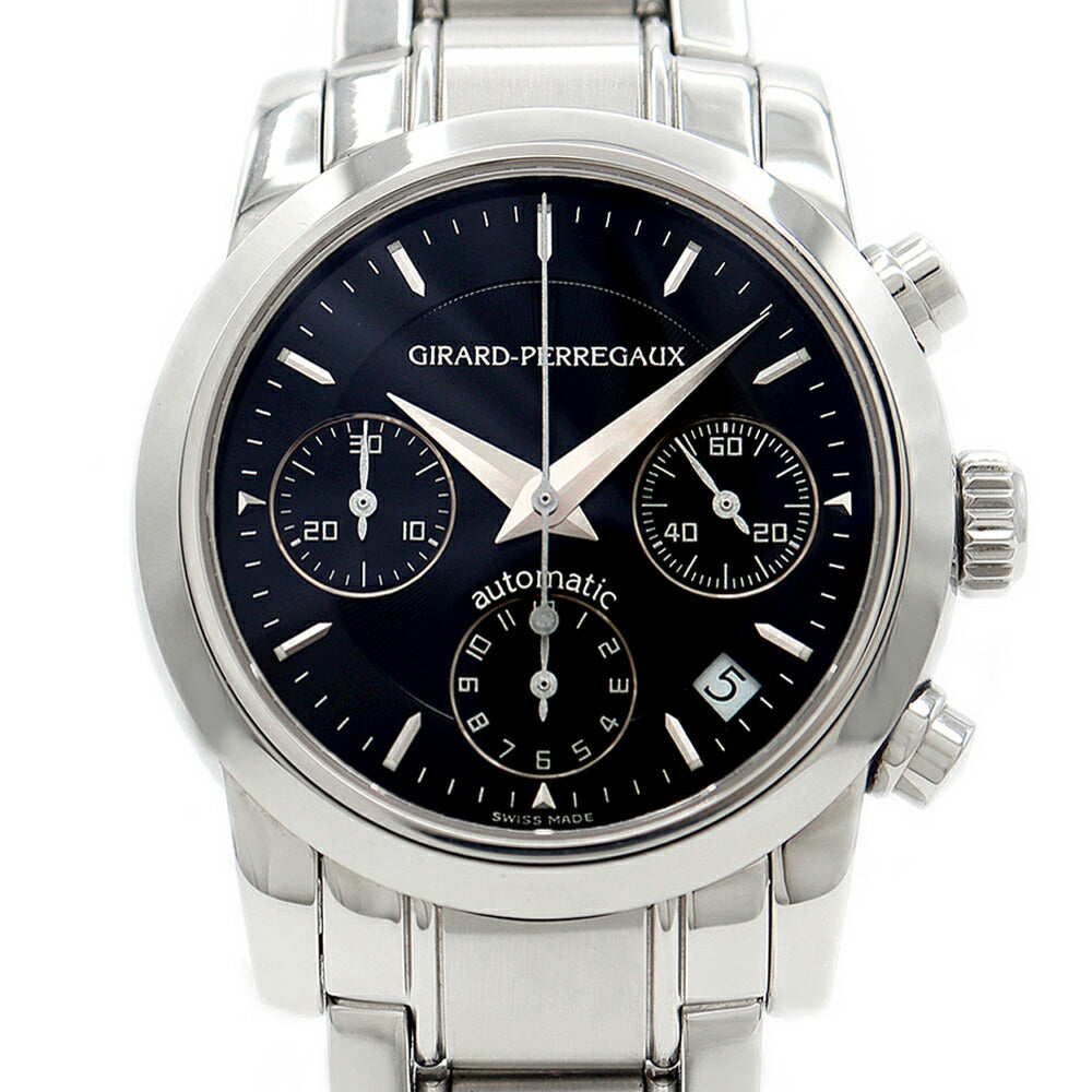 GIRARD PERREGAUX ジラールペルゴ リミテッドスペシャルシリーズ クロノグラフ 日本限定150本 80200 デイト 黒 ブラック SS ステンレス メンズ 自動巻き GP【6ヶ月保証】【腕時計】【中古】