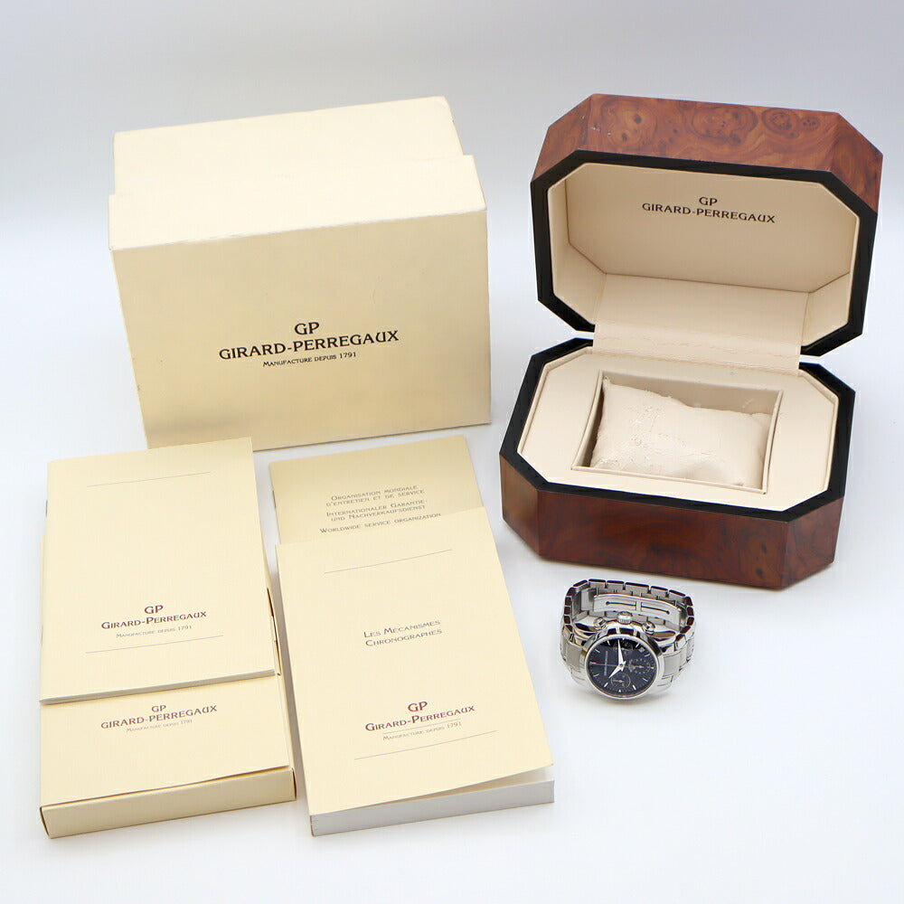 GIRARD PERREGAUX ジラールペルゴ リミテッドスペシャルシリーズ クロノグラフ 日本限定150本 80200 デイト 黒 ブラック SS ステンレス メンズ 自動巻き GP【6ヶ月保証】【腕時計】【中古】