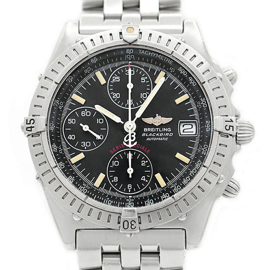 BREITLING ブライトリング クロノマット ブラックバード A13350 クロノグラフ 100m防水 デイト 黒 ブラック SS ステンレス メンズ 自動巻き【6ヶ月保証】【腕時計】【中古】