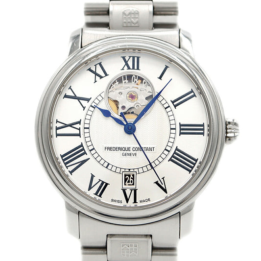 FREDERIQUE CONSTANT Frederique Constant Classic Heartbeat FC-303/315X3P6 315MS3P6B Open Heart Date Back Skelton Silver SS Stainless Steel Men's Automatic Winding [6 Month Warranty] [Watch] [Used]