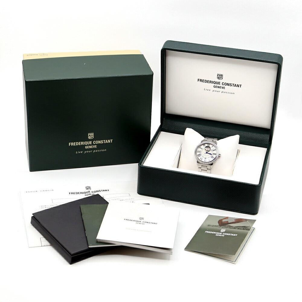 FREDERIQUE CONSTANT フレデリックコンスタント クラシック ハートビート FC-303/315X3P6 315MS3P6B オープンハート デイト 裏スケ シルバー SS ステンレス メンズ 自動巻き【6ヶ月保証】【腕時計】【中古】