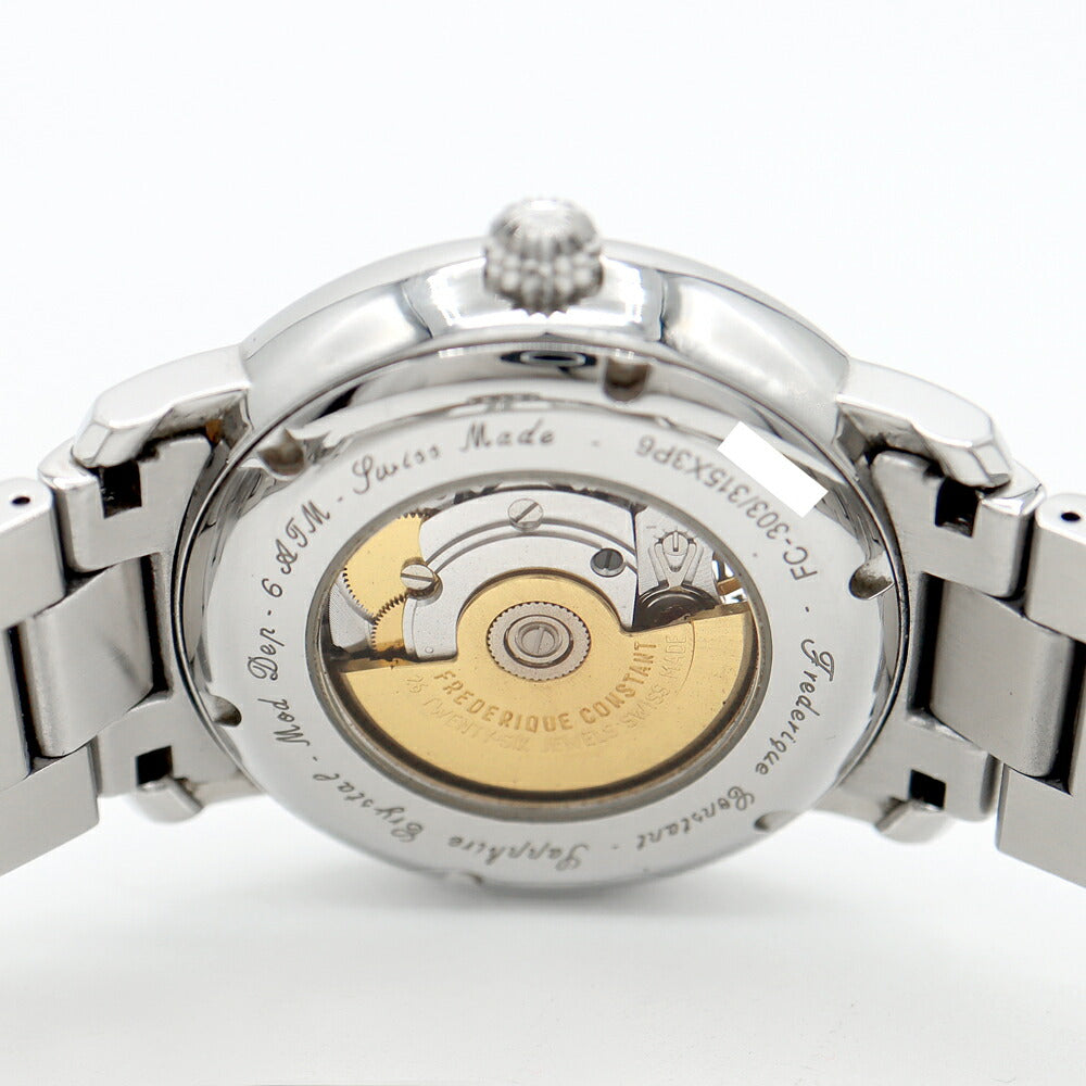 FREDERIQUE CONSTANT フレデリックコンスタント クラシック ハートビート FC-303/315X3P6 315MS3P6B オープンハート デイト 裏スケ シルバー SS ステンレス メンズ 自動巻き【6ヶ月保証】【腕時計】【中古】