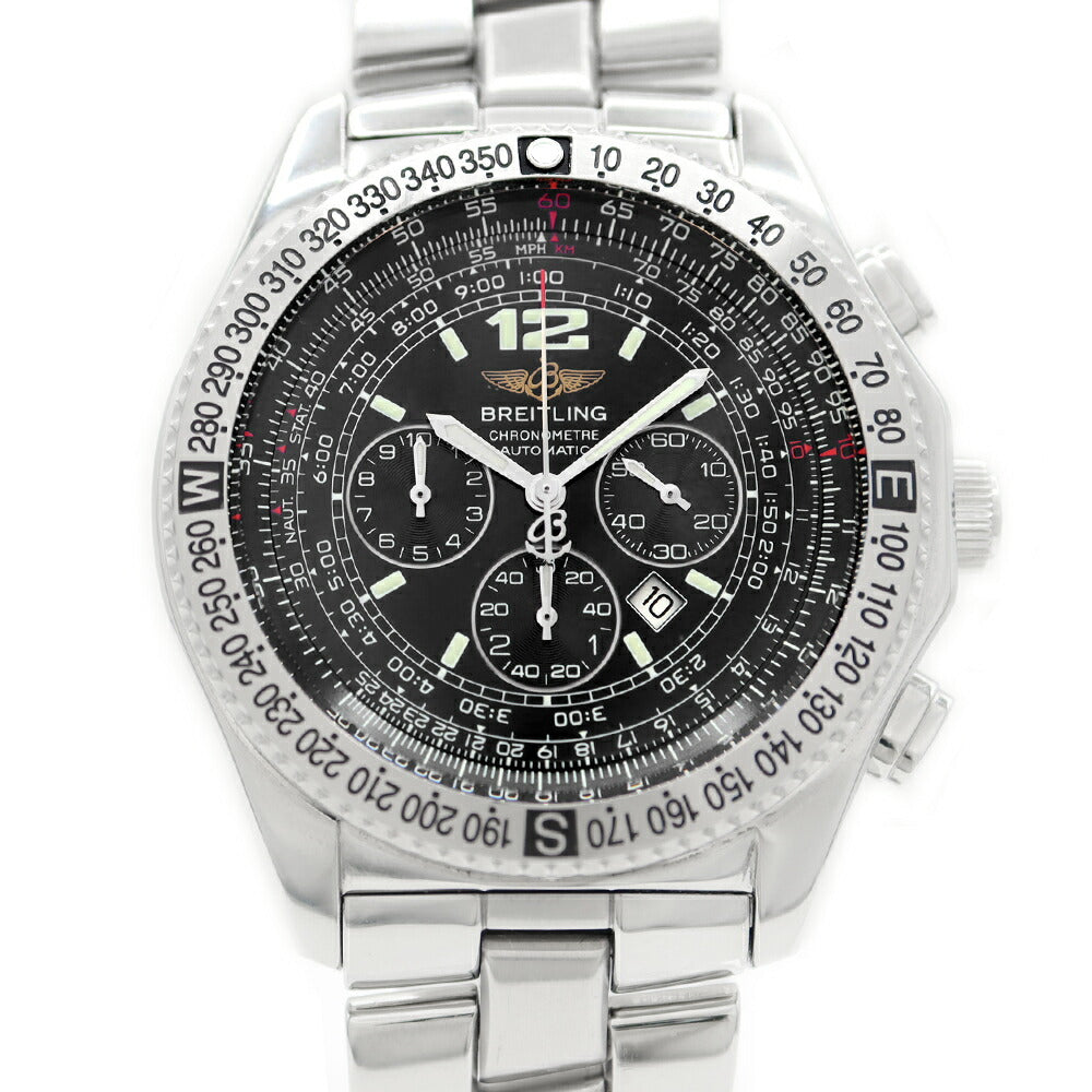 BREITLING ブライトリング B-2 プロフェッショナル クロノグラフ A42362 デイト スモールセコンド 100m防水 黒 ブラック SS ステンレス メンズ 自動巻き【6ヶ月保証】【腕時計】【中古】