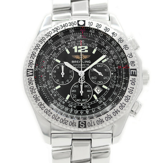 BREITLING ブライトリング B-2 プロフェッショナル クロノグラフ A42362 デイト スモールセコンド 100m防水 黒 ブラック SS ステンレス メンズ 自動巻き【6ヶ月保証】【腕時計】【中古】