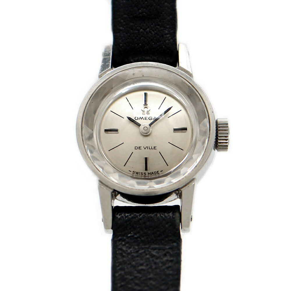 OMEGA DeVille Cut Glass 511.166 Cal.485 Silver SS Stainless Steel Ladies Genuine Buckle Manual Winding Antique Vintage DeVille [Watch] [Used]