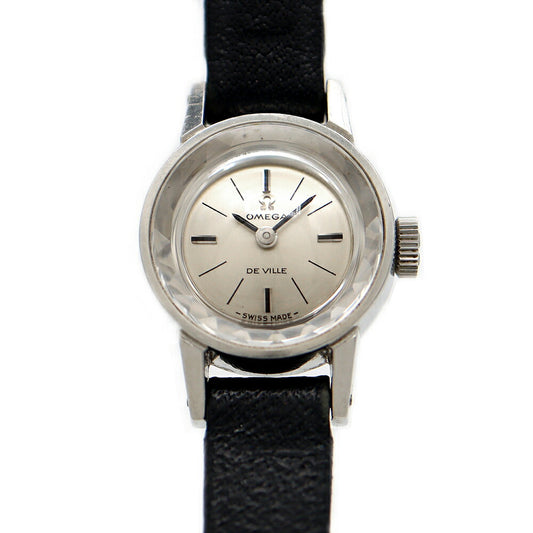 OMEGA DeVille Cut Glass 511.166 Cal.485 Silver SS Stainless Steel Ladies Genuine Buckle Manual Winding Antique Vintage DeVille [Watch] [Used]