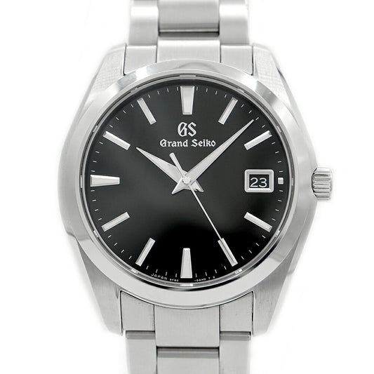 電池交換済 SEIKO セイコー GS グランドセイコー ヘリテージコレクション 9F82-0AF0 SBGV223 100m防水 デイト 黒 ブラック SS ステンレス メンズ クォーツ【6ヶ月保証】【腕時計】【中古】
