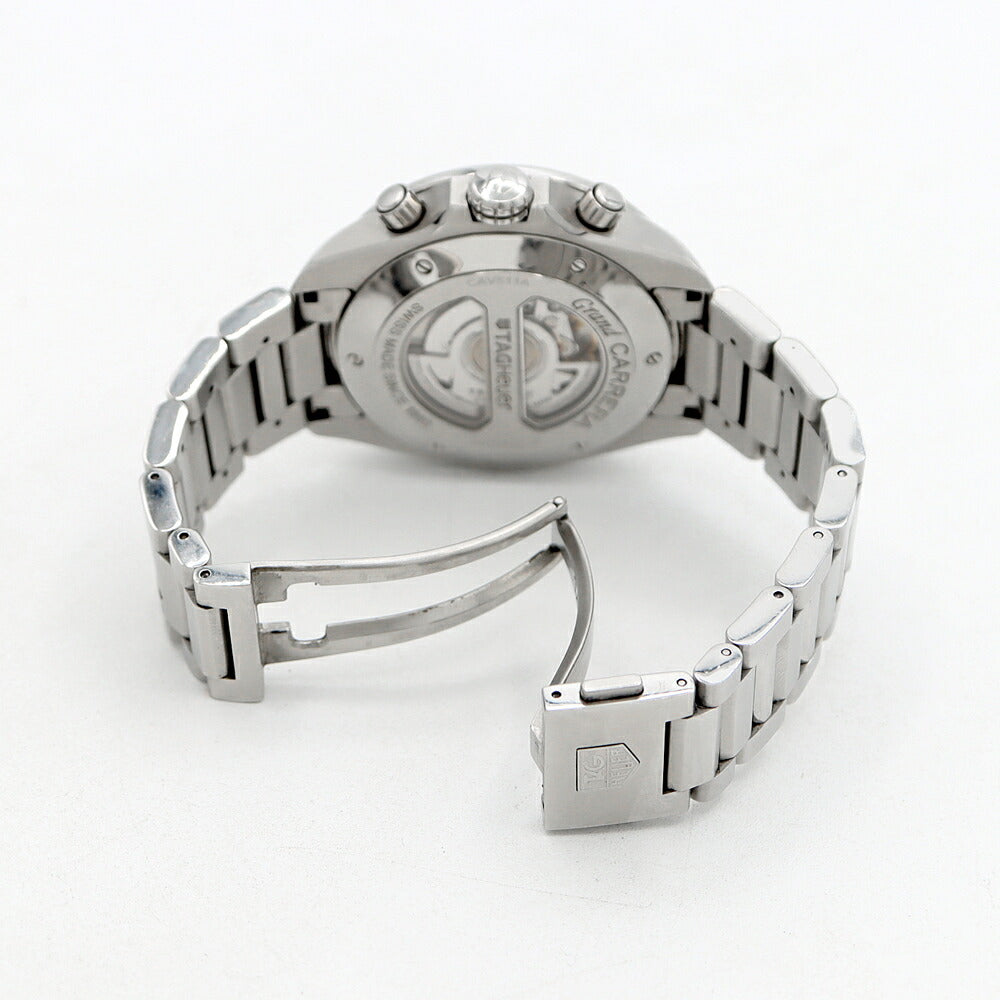 TAG Heuer タグホイヤー グランドカレラ キャリバー17RS クロノグラフ CAV511A BA0902 デイト 100m防水 裏スケ 黒 ブラック SS ステンレス メンズ 自動巻き【6ヶ月保証】【腕時計】【中古】