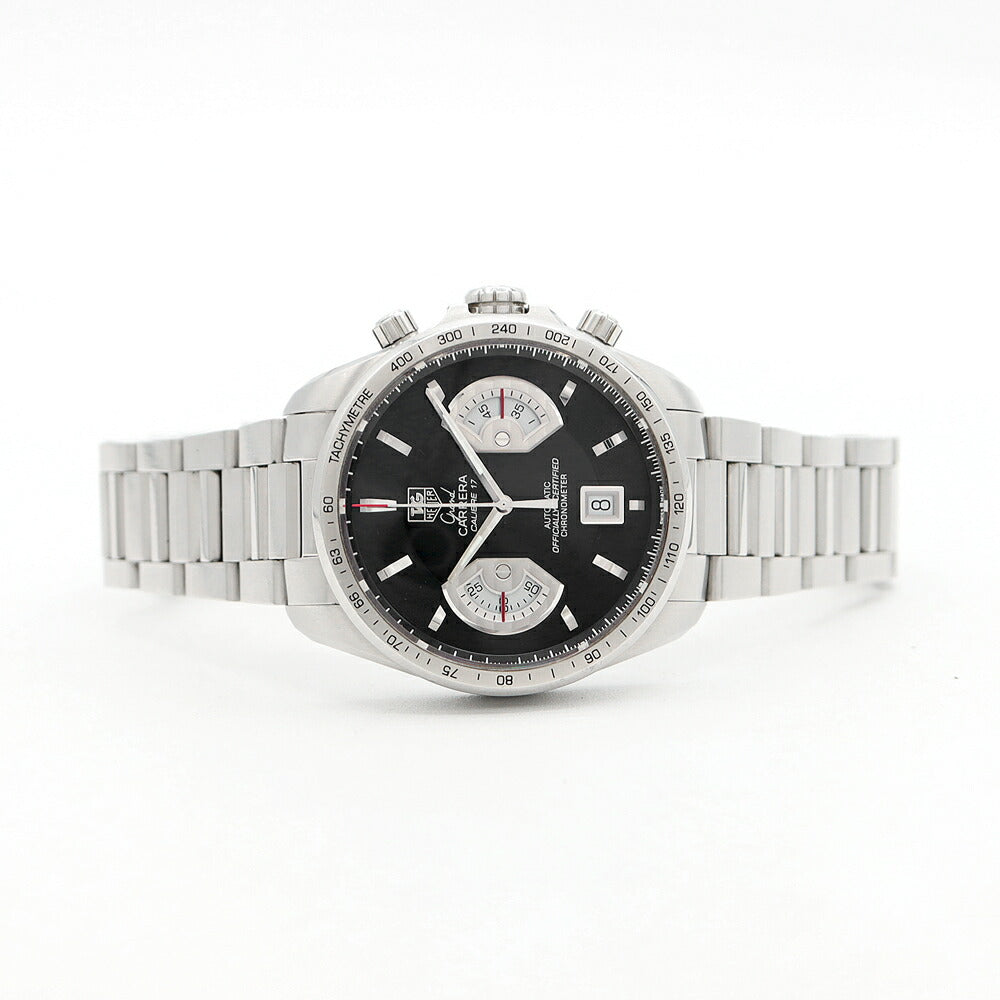 TAG Heuer タグホイヤー グランドカレラ キャリバー17RS クロノグラフ CAV511A BA0902 デイト 100m防水 裏スケ 黒 ブラック SS ステンレス メンズ 自動巻き【6ヶ月保証】【腕時計】【中古】