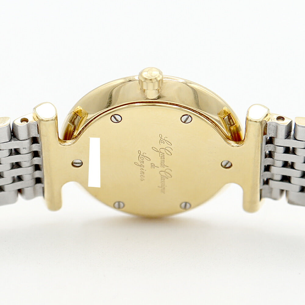 電池交換済 LONGINES ロンジン ラ グランド クラシック L4.209.2 白 ホワイト YGP イエローゴールド SS ステンレス コンビ レディース クォーツ【6ヶ月保証】【腕時計】【中古】