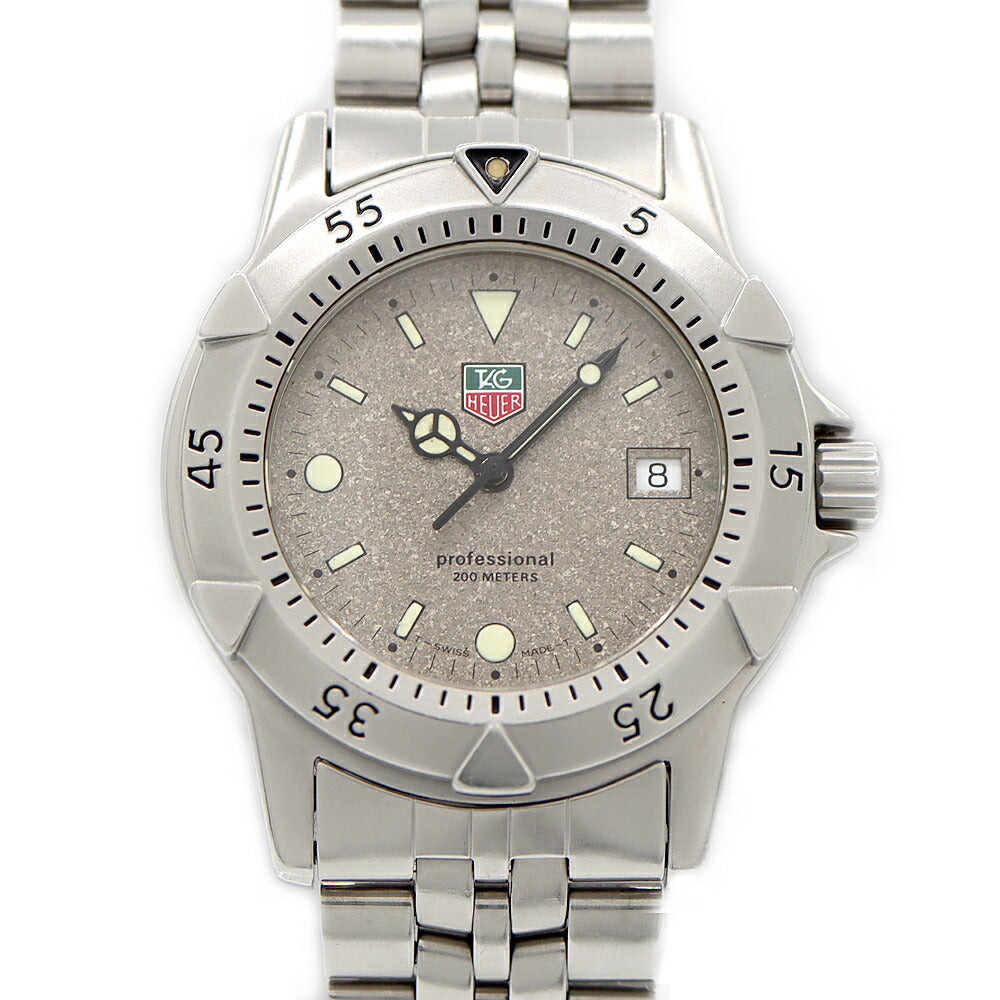 電池交換済 TAG Heuer タグホイヤー プロフェッショナル 200 WD1211-K-2 デイト 200m防水 グレー シルバー SS ステンレス メンズ クォーツ【6ヶ月保証】【腕時計】【中古】