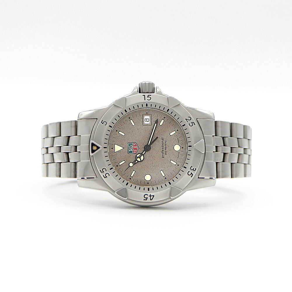 電池交換済 TAG Heuer タグホイヤー プロフェッショナル 200 WD1211-K-2 デイト 200m防水 グレー シルバー SS ステンレス メンズ クォーツ【6ヶ月保証】【腕時計】【中古】