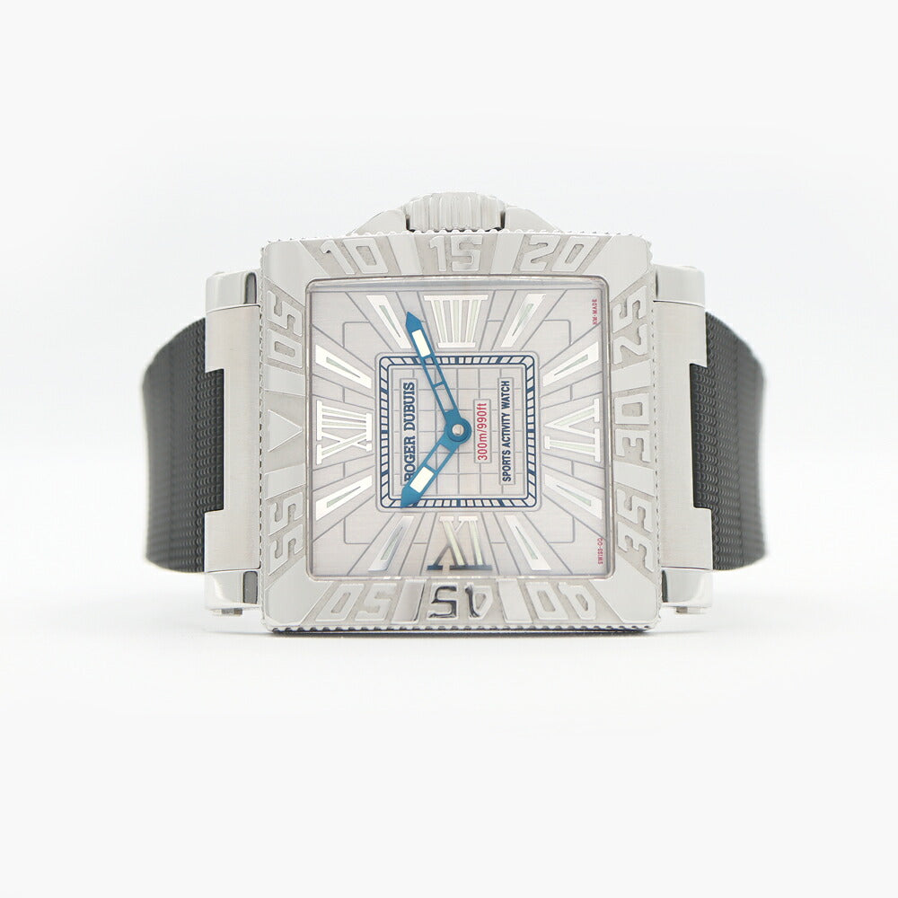 ROGER DUBUIS ロジェデュブイ アクアマーレ 世界888本限定 G41 57 9 3.53 300m防水 裏スケ シルバー SS ステンレス 純正ベルト 純正尾錠 メンズ 自動巻き【6ヶ月保証】【腕時計】【中古】