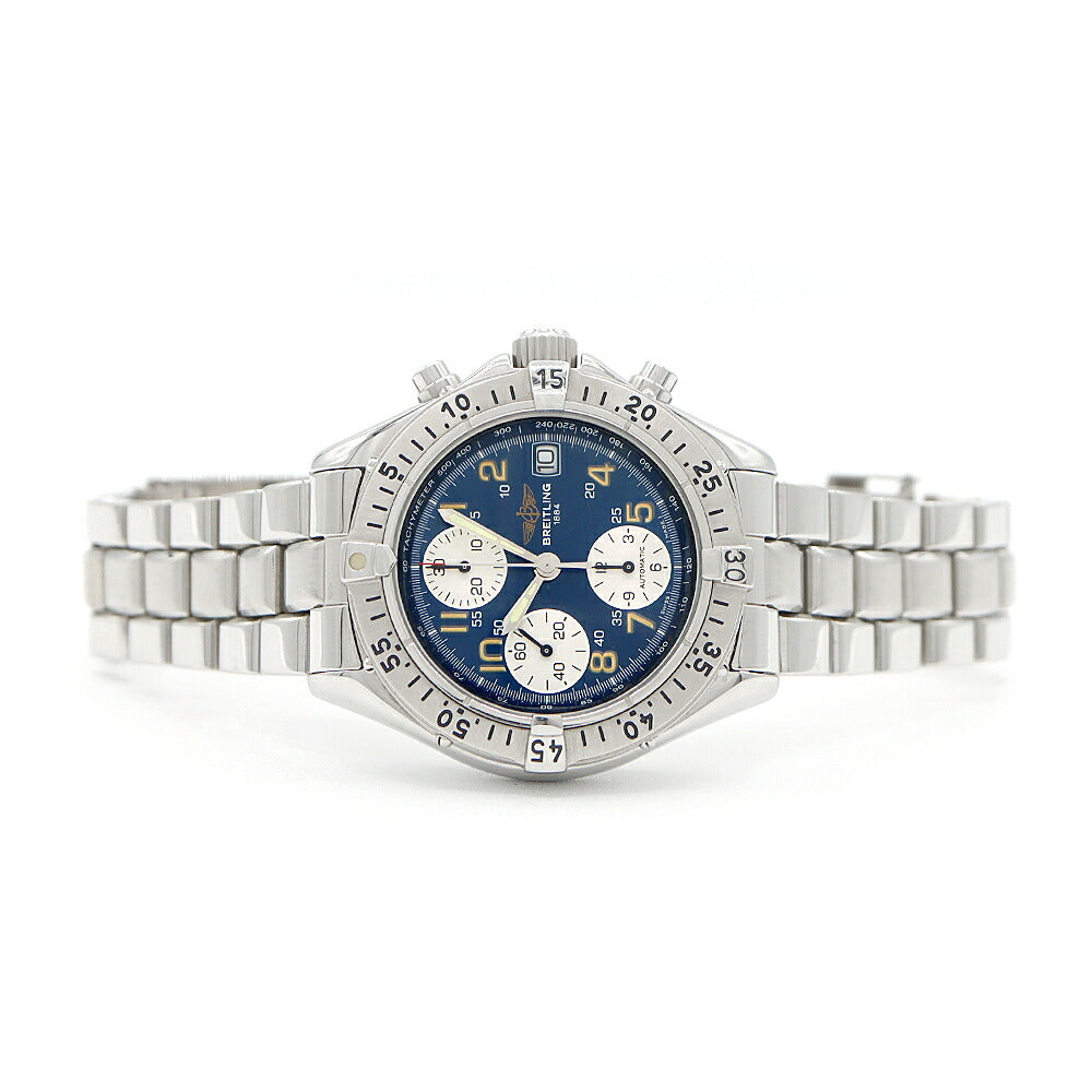 BREITLING ブライトリング コルト クロノグラフ A13035 100m防水 スモールセコンド デイト 青 ブルー SS ステンレス メンズ 自動巻き【6ヶ月保証】【腕時計】【中古】