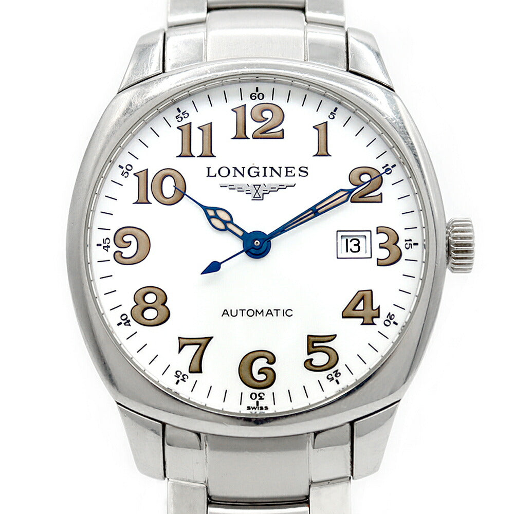 内部点検済 LONGINES ロンジン スピリット L2.700.4.23.6 デイト 30m防水 白 ホワイト SS ステンレス メンズ 自動巻き【6ヶ月保証】【腕時計】【中古】