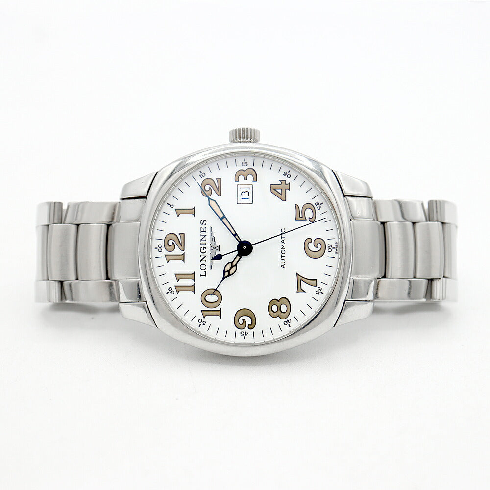 内部点検済 LONGINES ロンジン スピリット L2.700.4.23.6 デイト 30m防水 白 ホワイト SS ステンレス メンズ 自動巻き【6ヶ月保証】【腕時計】【中古】