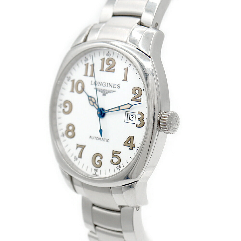 内部点検済 LONGINES ロンジン スピリット L2.700.4.23.6 デイト 30m防水 白 ホワイト SS ステンレス メンズ 自動巻き【6ヶ月保証】【腕時計】【中古】
