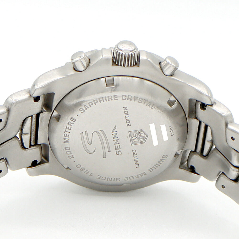 TAG Heuer タグホイヤー リンク クロノグラフ アイルトン セナ CT2115 BA0550 デイト 200m防水 黒 ブラック SS ステンレス メンズ 自動巻き【6ヶ月保証】【腕時計】【中古】