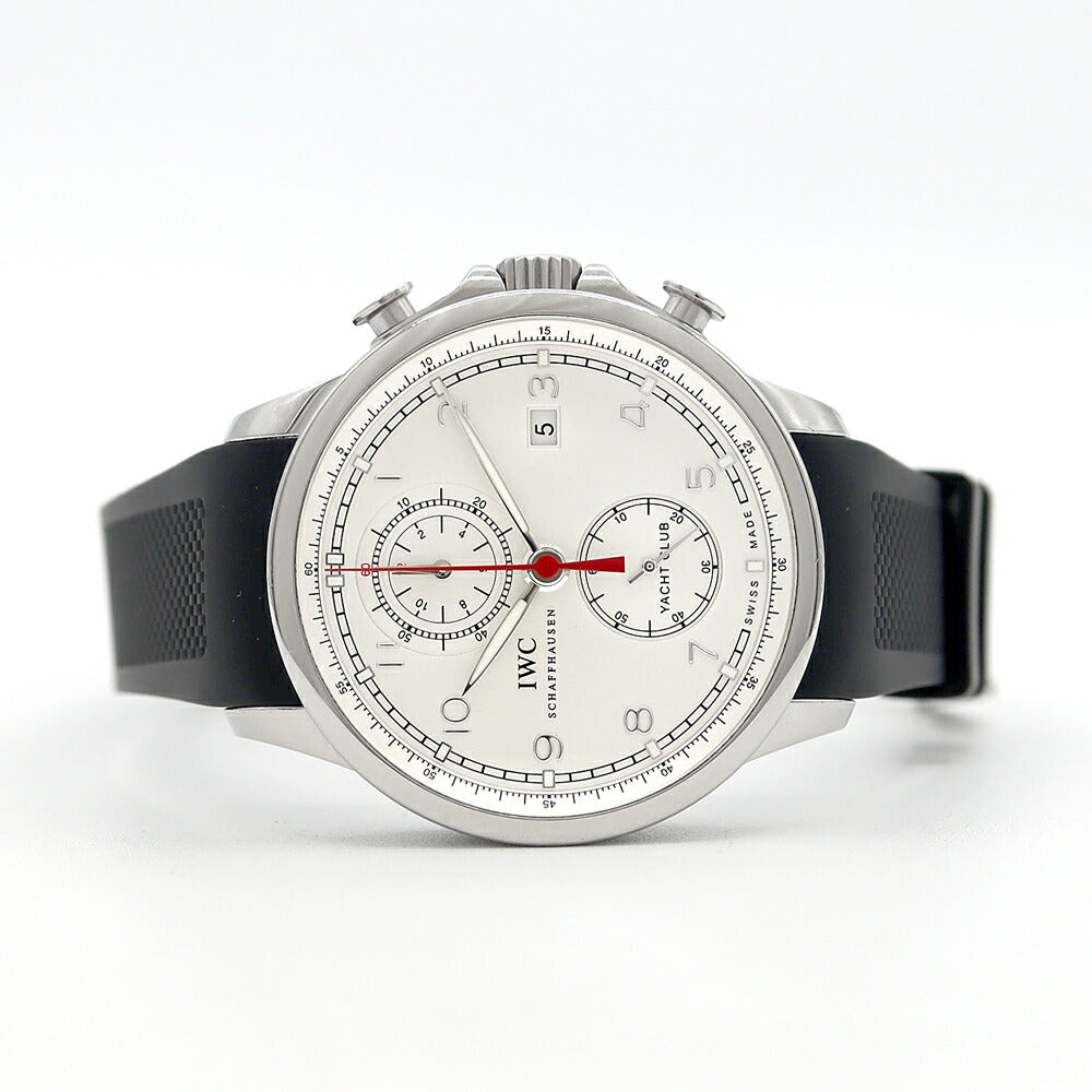 内部点検済 IWC インターナショナルウォッチカンパニー ポルトギーゼ ヨットクラブ クロノグラフ IW390211 スモールセコンド デイト 60m防水 シルバー SS ステンレス 純正ベルト 純正バックル尾錠 メンズ 自動巻き【6ヶ月保証】【腕時計】【中古】