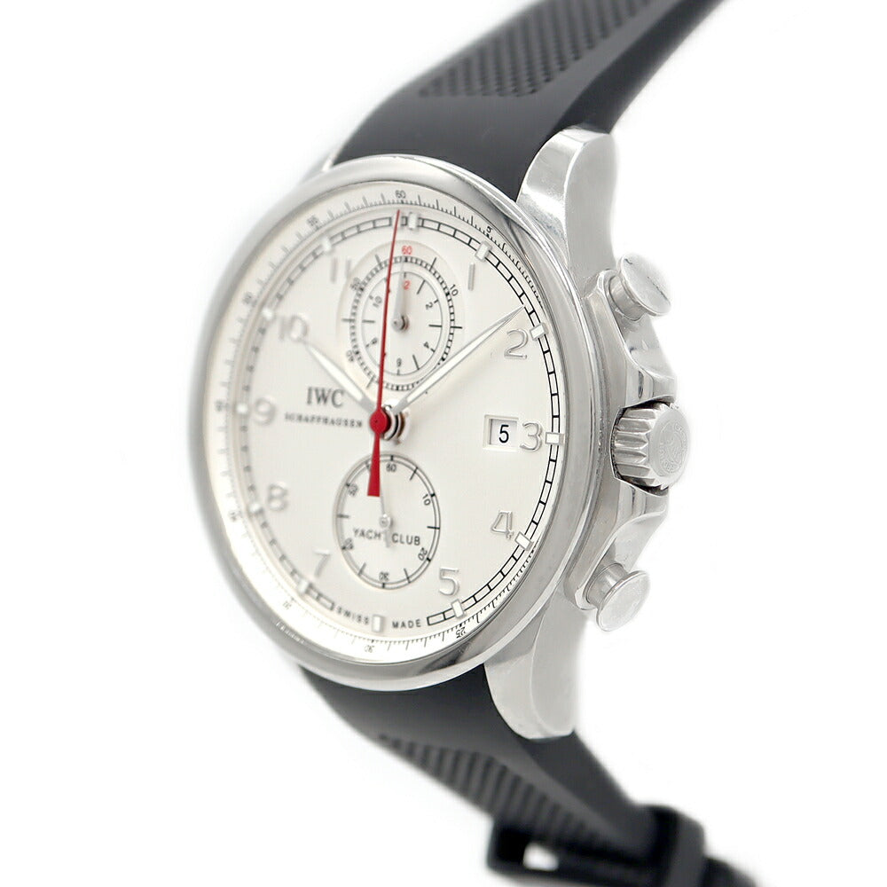 内部点検済 IWC インターナショナルウォッチカンパニー ポルトギーゼ ヨットクラブ クロノグラフ IW390211 スモールセコンド デイト 60m防水 シルバー SS ステンレス 純正ベルト 純正バックル尾錠 メンズ 自動巻き【6ヶ月保証】【腕時計】【中古】
