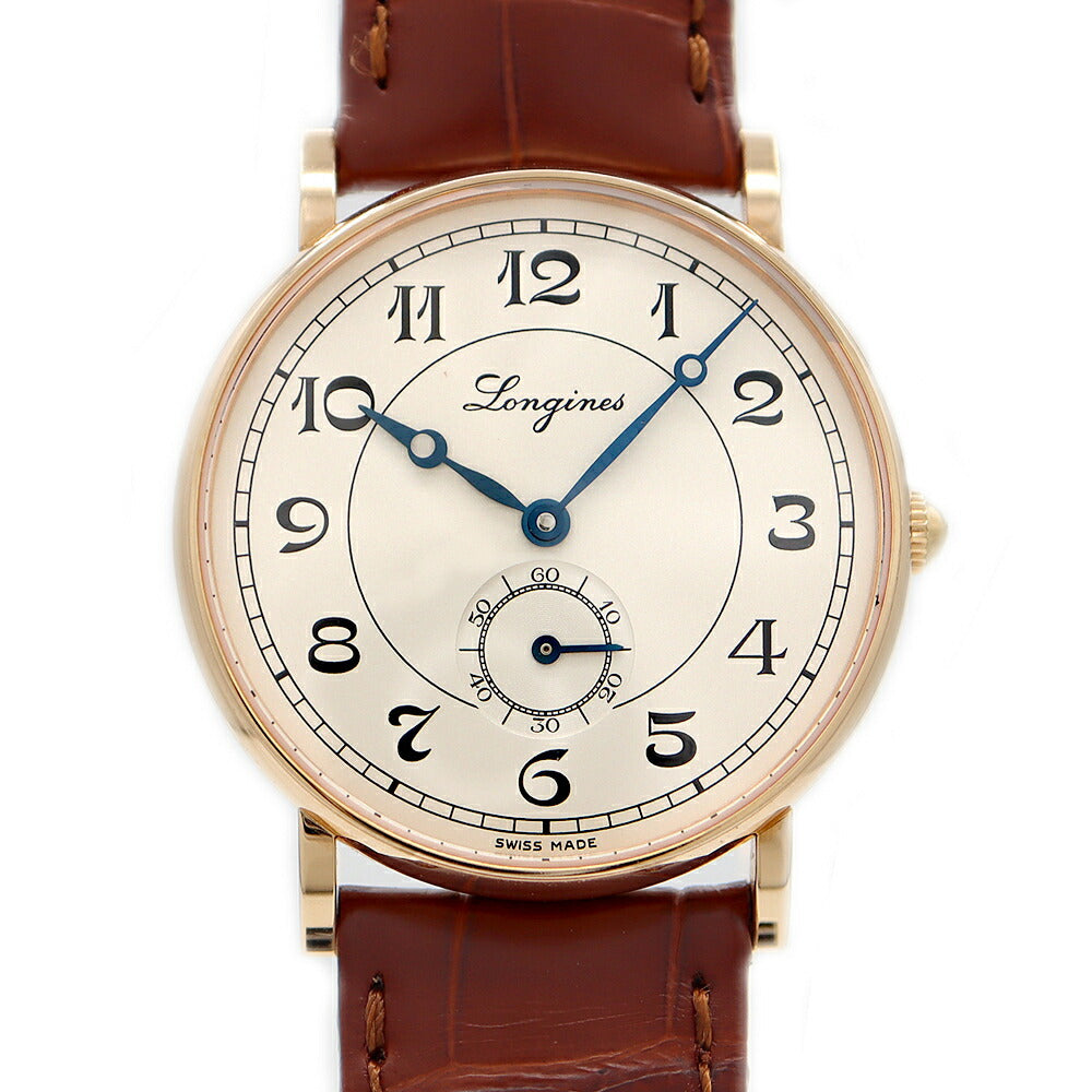 LONGINES ロンジン ヘリテージ クラッシック L4.767.8 裏スケ 白 ホワイト K18YG イエローゴールド 純正尾錠 純正ベルト メンズ 自動巻き【6ヶ月保証】【腕時計】【中古】