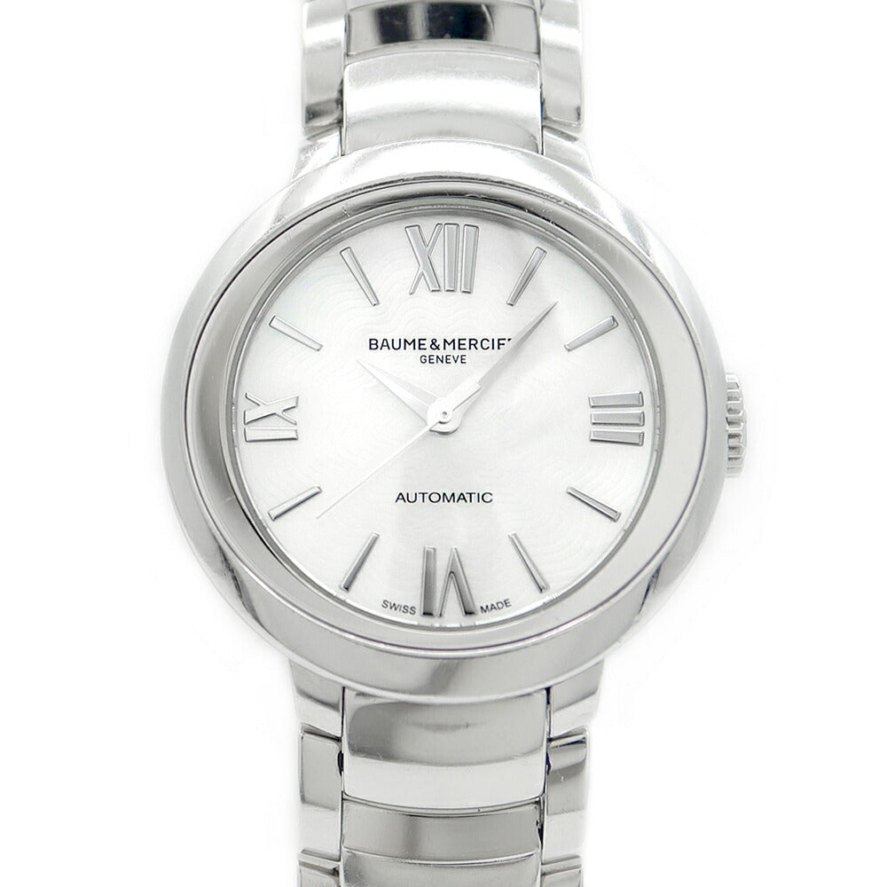 BAUME＆MERCIER ボーム&メルシェ プロメス M0A10182 白 ホワイトシェル SS ステンレス レディース 自動巻き【6ヶ月保証】【腕時計】【中古】