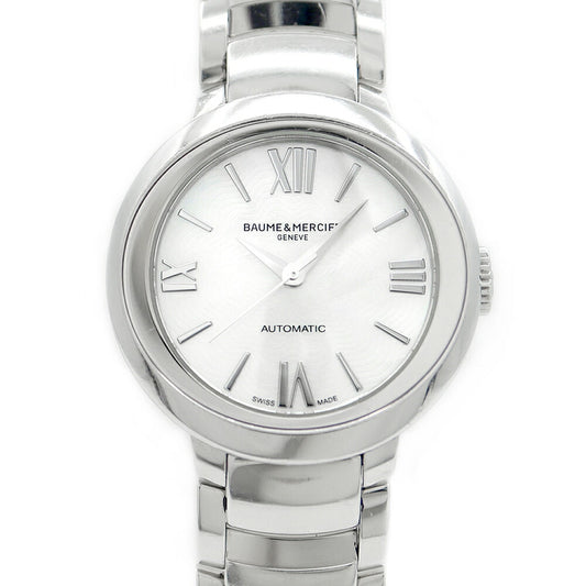 BAUME＆MERCIER ボーム&メルシェ プロメス M0A10182 白 ホワイトシェル SS ステンレス レディース 自動巻き【6ヶ月保証】【腕時計】【中古】