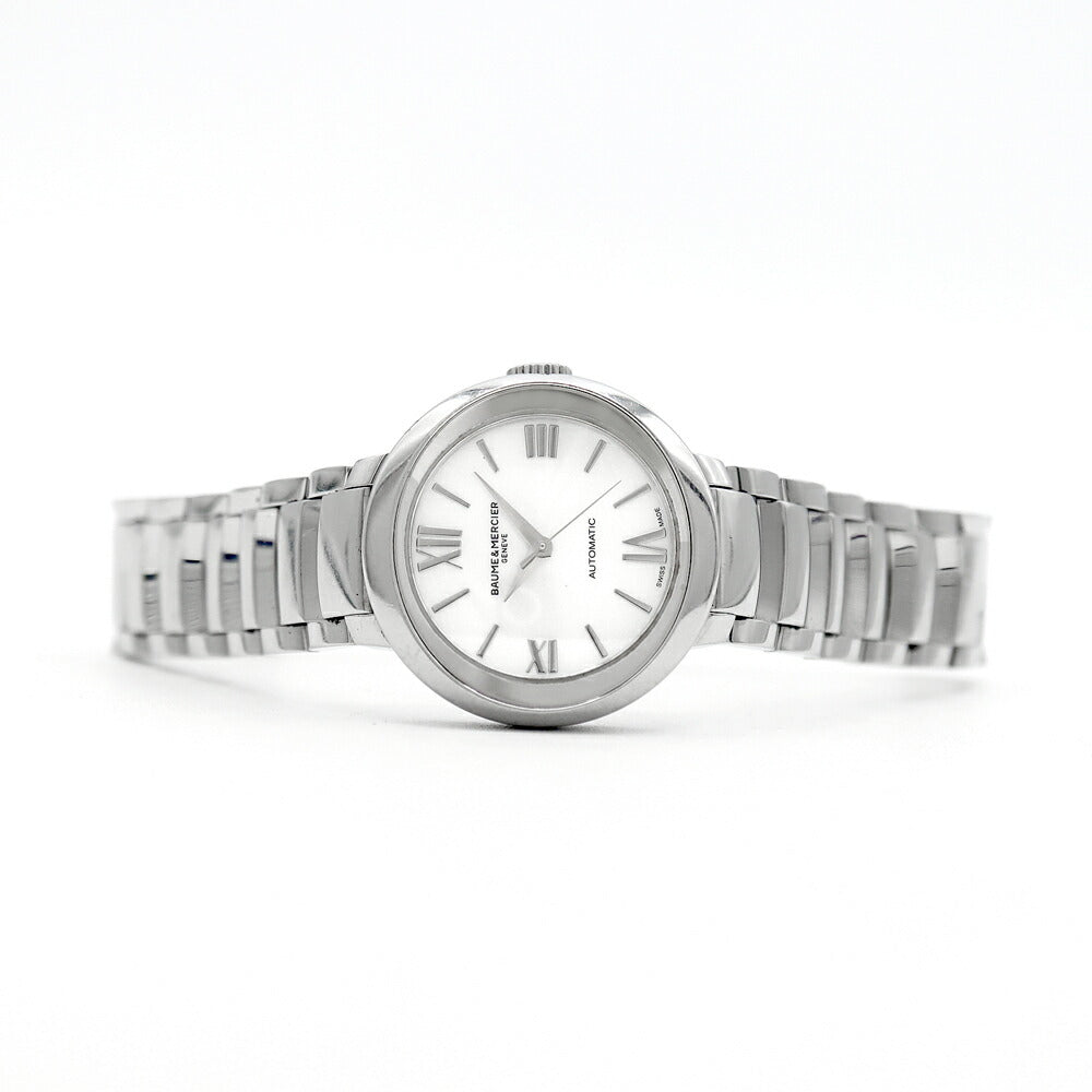 BAUME＆MERCIER ボーム&メルシェ プロメス M0A10182 白 ホワイトシェル SS ステンレス レディース 自動巻き【6ヶ月保証】【腕時計】【中古】