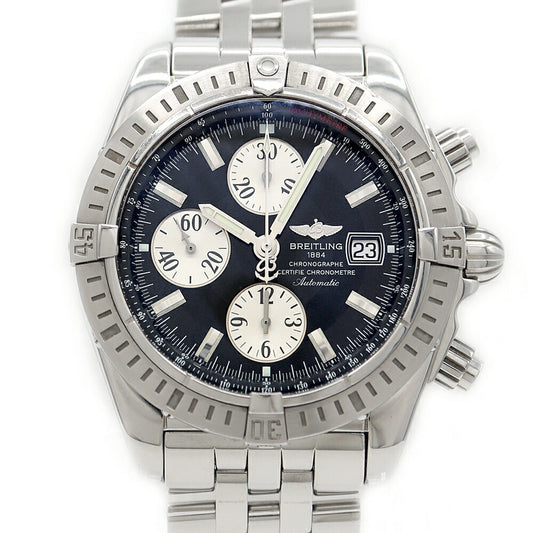 BREITLING ブライトリング クロノマット エボリューション クロノグラフ A13356 デイト 300m防水 黒 ブラック SS ステンレス メンズ 自動巻き【6ヶ月保証】【腕時計】【中古】