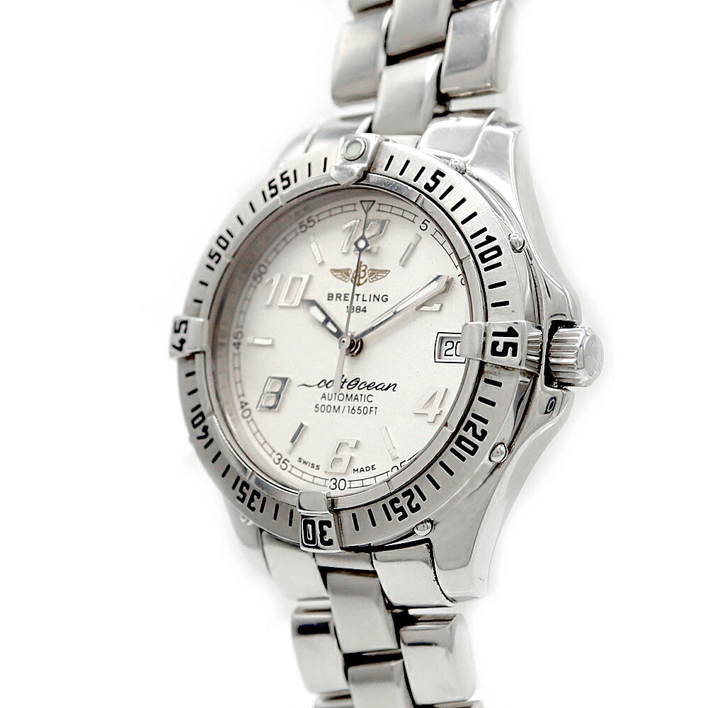 内部点検済 BREITLING ブライトリング コルトオーシャン A17350 クロノメーター デイト 500m防水 シルバー SS ステンレス メンズ 自動巻き【6ヶ月保証】【腕時計】【中古】