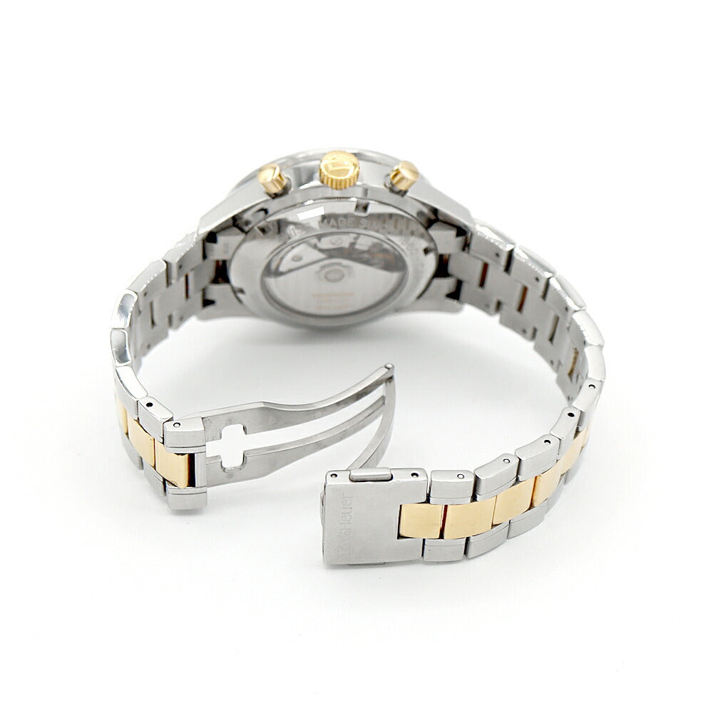 内部点検済 TAG Heuer タグホイヤー カレラ キャリバー16 クロノグラフ CV2050 BD0789 デイト スモールセコンド タキメーター 50m防水 裏スケ 白 ホワイト SS ステンレス YGP イエローゴールド コンビ メンズ 自動巻き【6ヶ月保証】【腕時計】【中古】