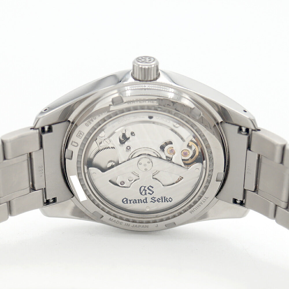 SEIKO セイコー グランドセイコー GS ヘリテージコレクション 雪白 スプリングドライブ マスターショップ限定 9R65-0AE0 SBGA211 デイト 100m防水 裏スケ パワーリザーブ 白 ホワイト Ti チタン メンズ 自動巻き【6ヶ月保証】【腕時計】【中古】