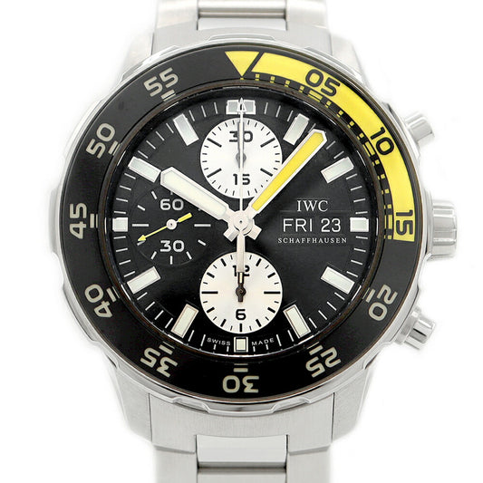 内部点検済 IWC インターナショナルウォッチカンパニー アクアタイマー クロノグラフ IW376701 デイデイト スモールセコンド 120ｍ防水 黒 ブラック SS ステンレス メンズ 自動巻き【6ヶ月保証】【腕時計】【中古】