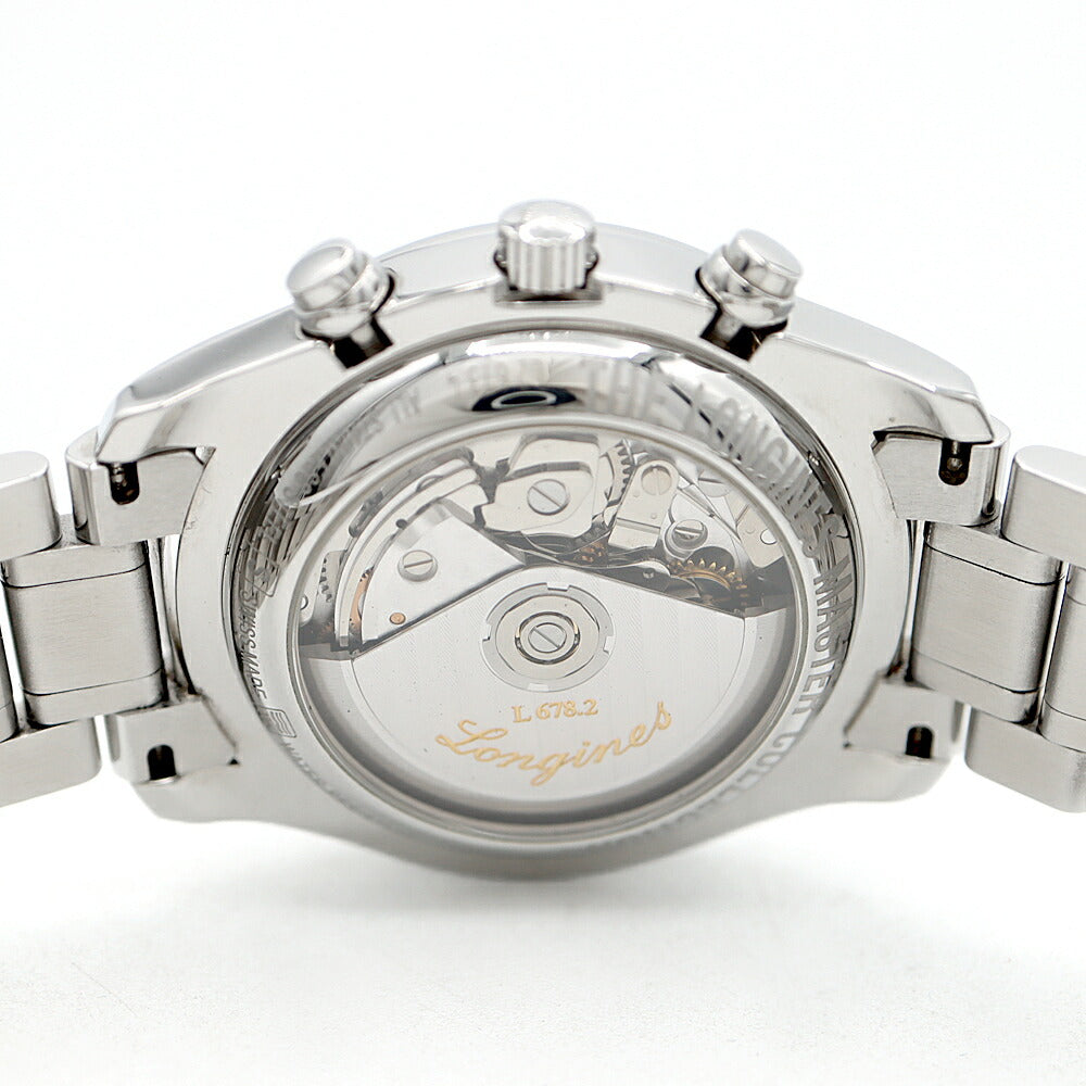 LONGINES ロンジン マスターコレクション ムーンフェイズ クロノグラフ L2.673.4.78.6 30m防水 トリプルカレンダー 裏スケ シルバー SS ステンレス メンズ 自動巻き【6ヶ月保証】【腕時計】【中古】