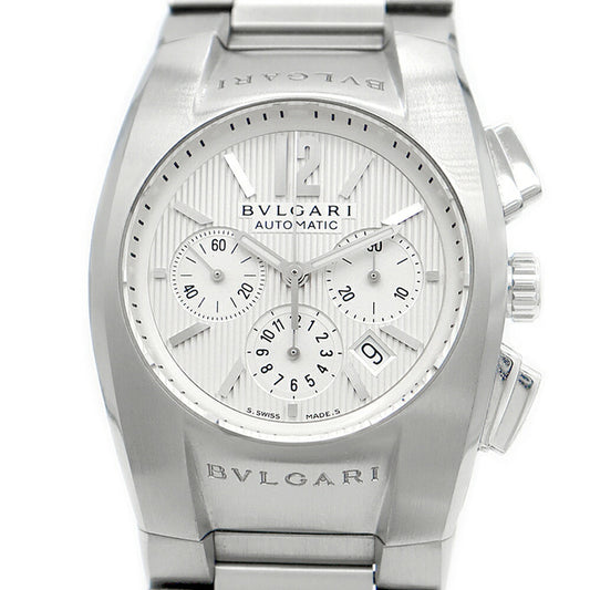Internally inspected BVLGARI Ergon Chronograph EG35SCH Date White SS Stainless Steel Men's Automatic Winding [6 Month Warranty] [Watch] [Used]