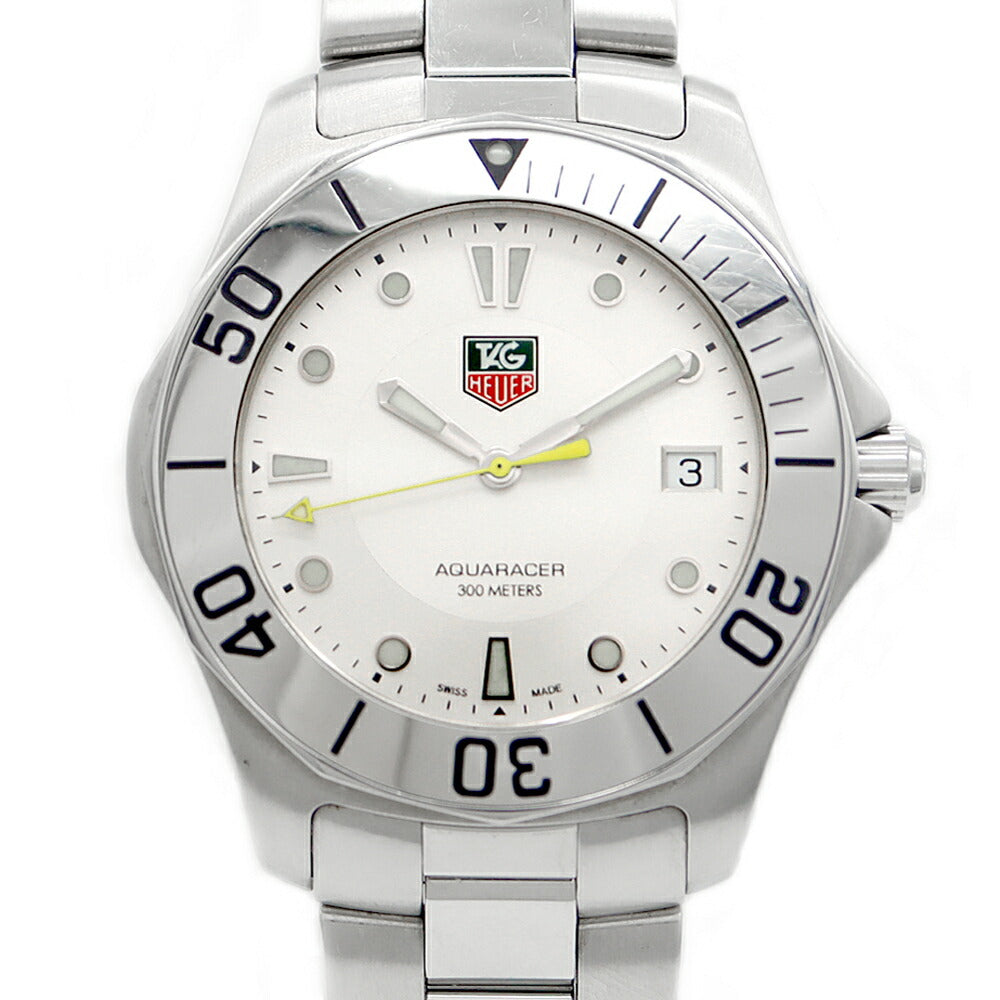 電池交換済 TAG Heuer タグホイヤー アクアレーサー WAB1111 BA0801 デイト 300m防水 シルバー SS ステンレス メンズ クォーツ【6ヶ月保証】【腕時計】【中古】
