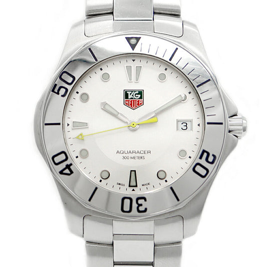 電池交換済 TAG Heuer タグホイヤー アクアレーサー WAB1111 BA0801 デイト 300m防水 シルバー SS ステンレス メンズ クォーツ【6ヶ月保証】【腕時計】【中古】