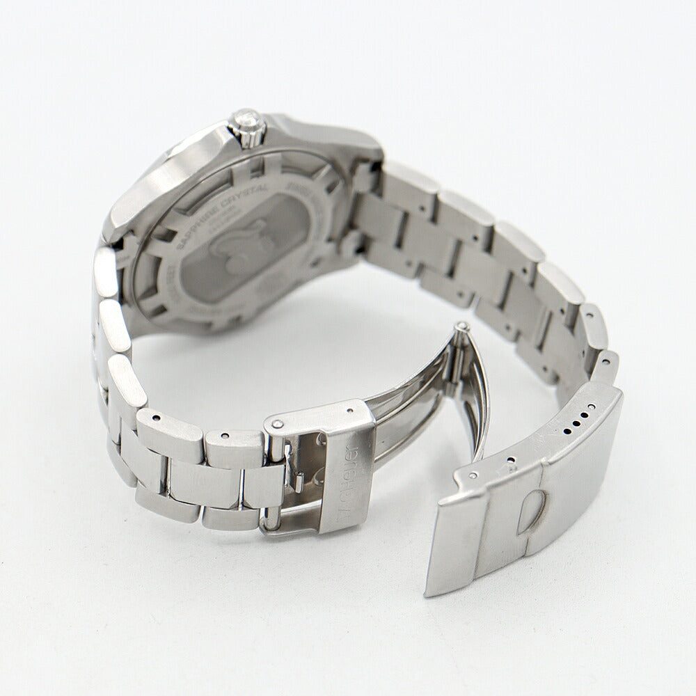 電池交換済 TAG Heuer タグホイヤー アクアレーサー WAB1111 BA0801 デイト 300m防水 シルバー SS ステンレス メンズ クォーツ【6ヶ月保証】【腕時計】【中古】