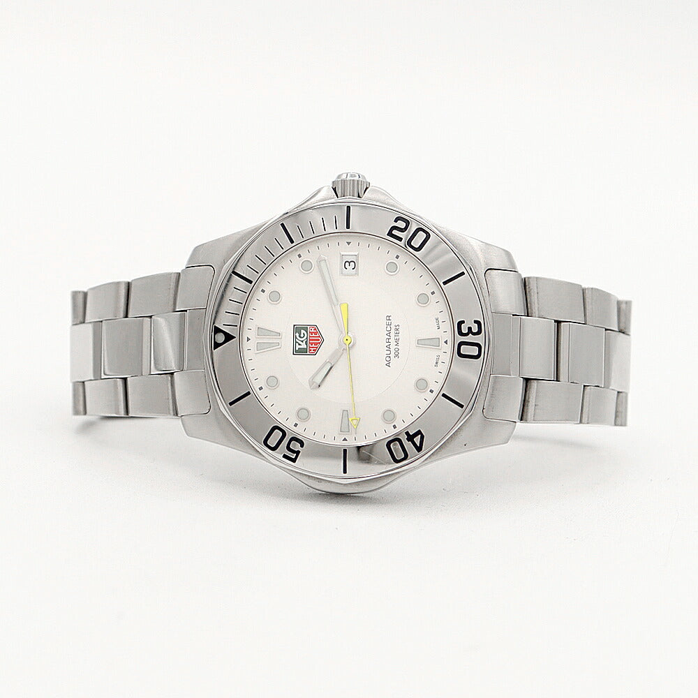 電池交換済 TAG Heuer タグホイヤー アクアレーサー WAB1111 BA0801 デイト 300m防水 シルバー SS ステンレス メンズ クォーツ【6ヶ月保証】【腕時計】【中古】